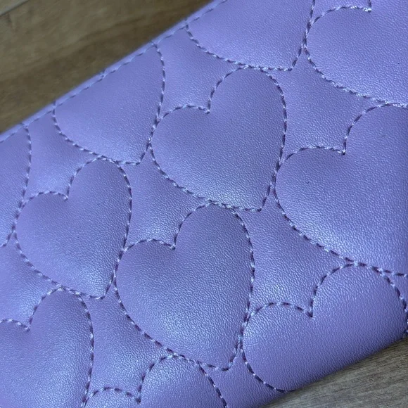 Pink Heart Plush Wallet | Card Carrier | Money Holder | Purse Accessory Travel - Picture 5 of 6